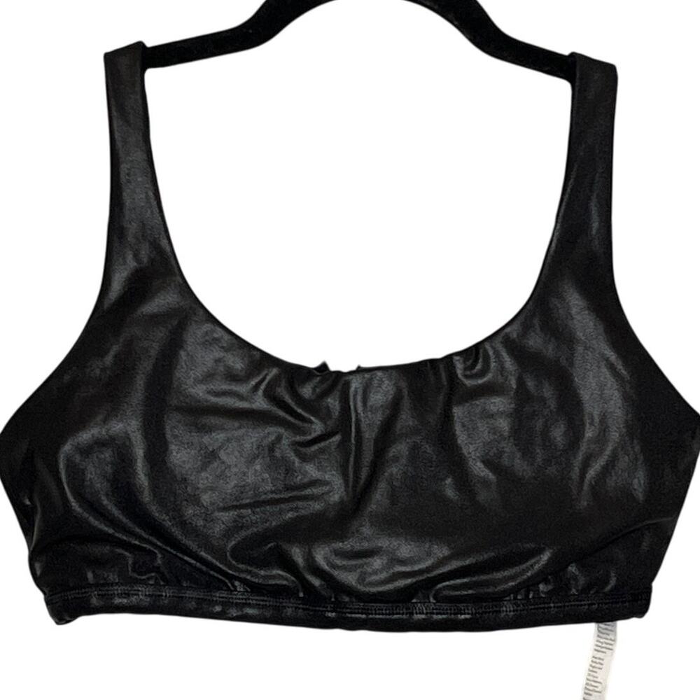 Spanx‎ Faux Leather Racerback Sports Bra Medium Black